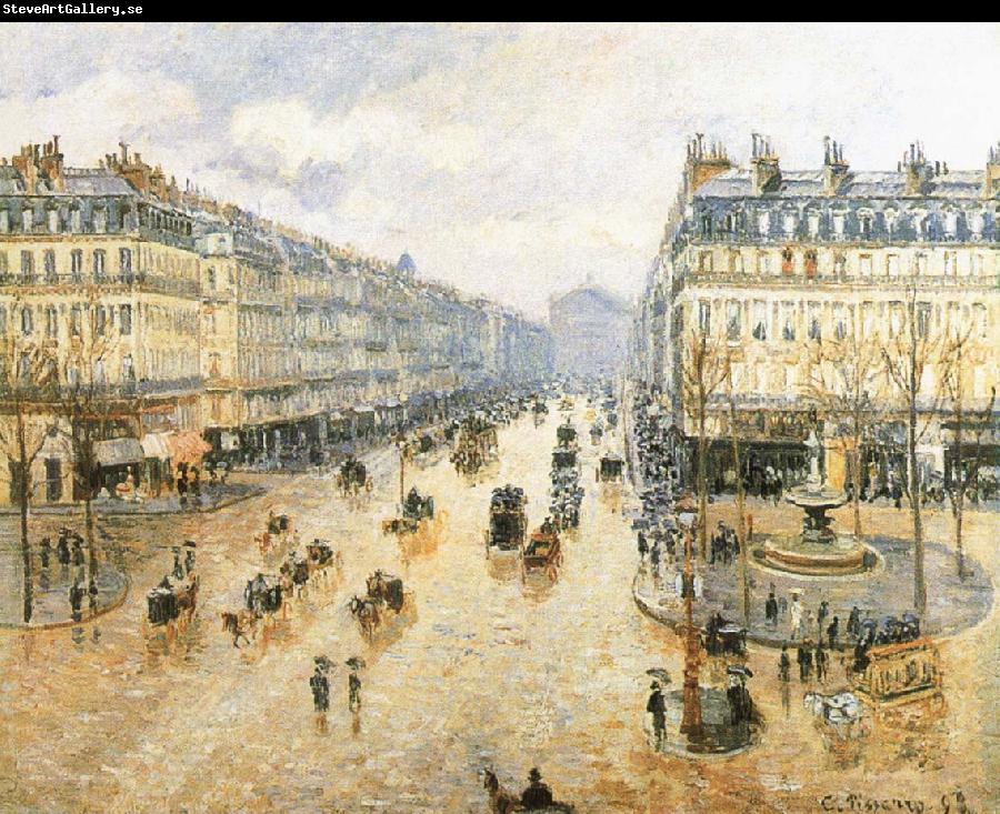 Camille Pissarro Theater Square, the French rain